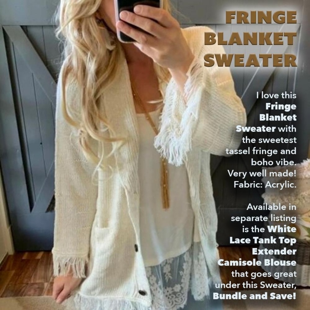 Fringe Blanket Sweater